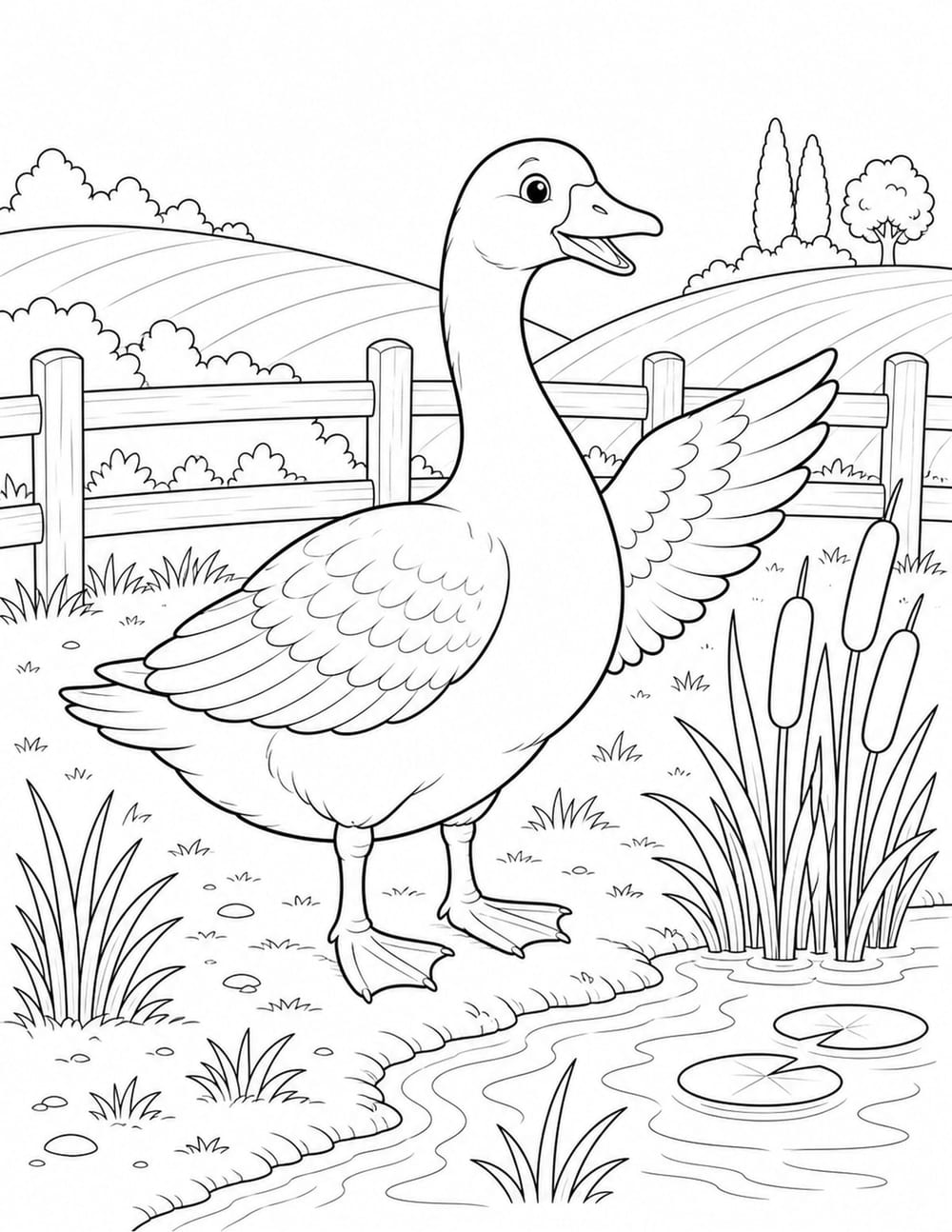 Goose Coloring Page 6 printable preview