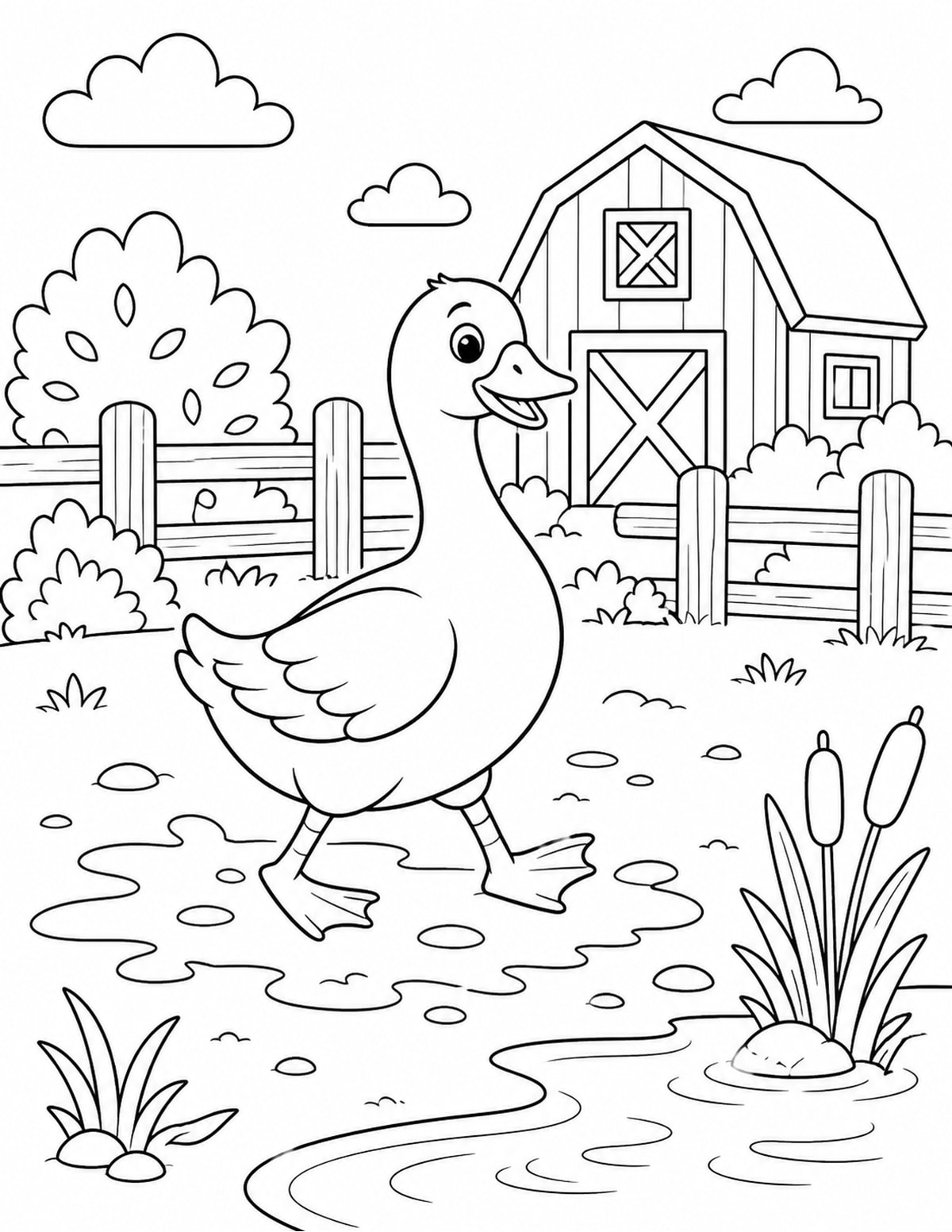 Goose Coloring Page 7 printable preview