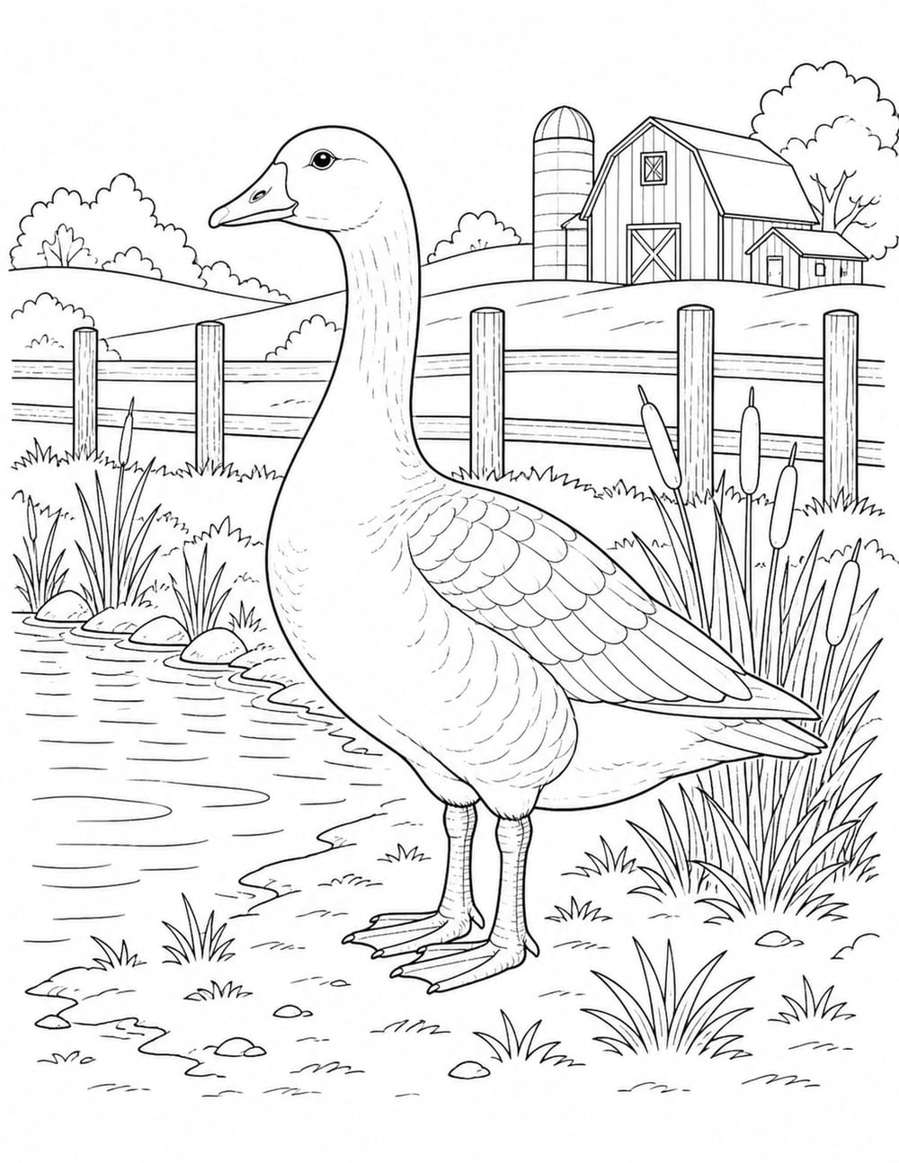 Goose Coloring Page 8 printable preview
