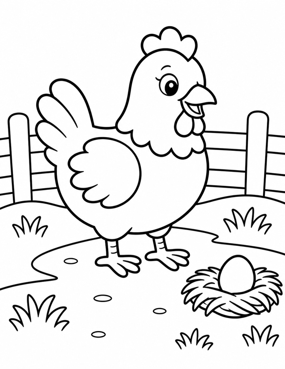 Hen Coloring Page 5 printable preview