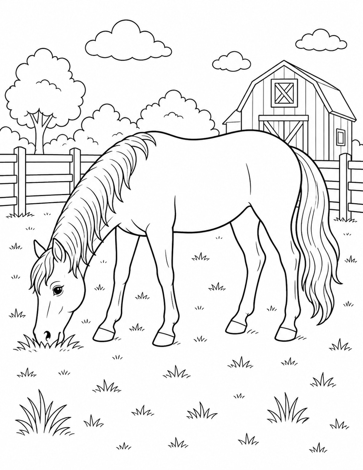 Horse Coloring Page 10 printable preview
