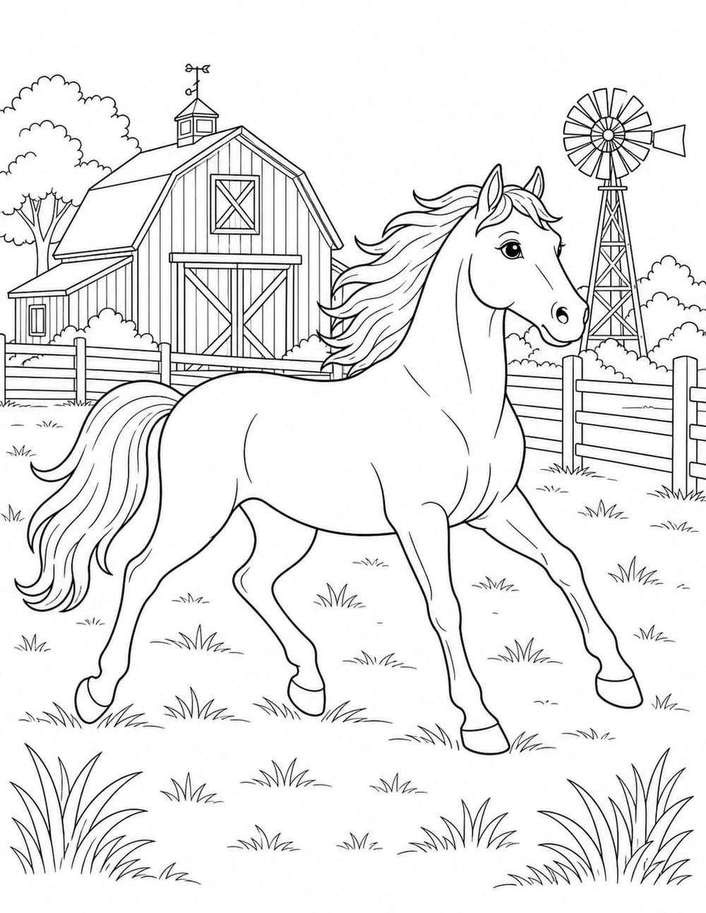 Horse Coloring Page 2 printable preview