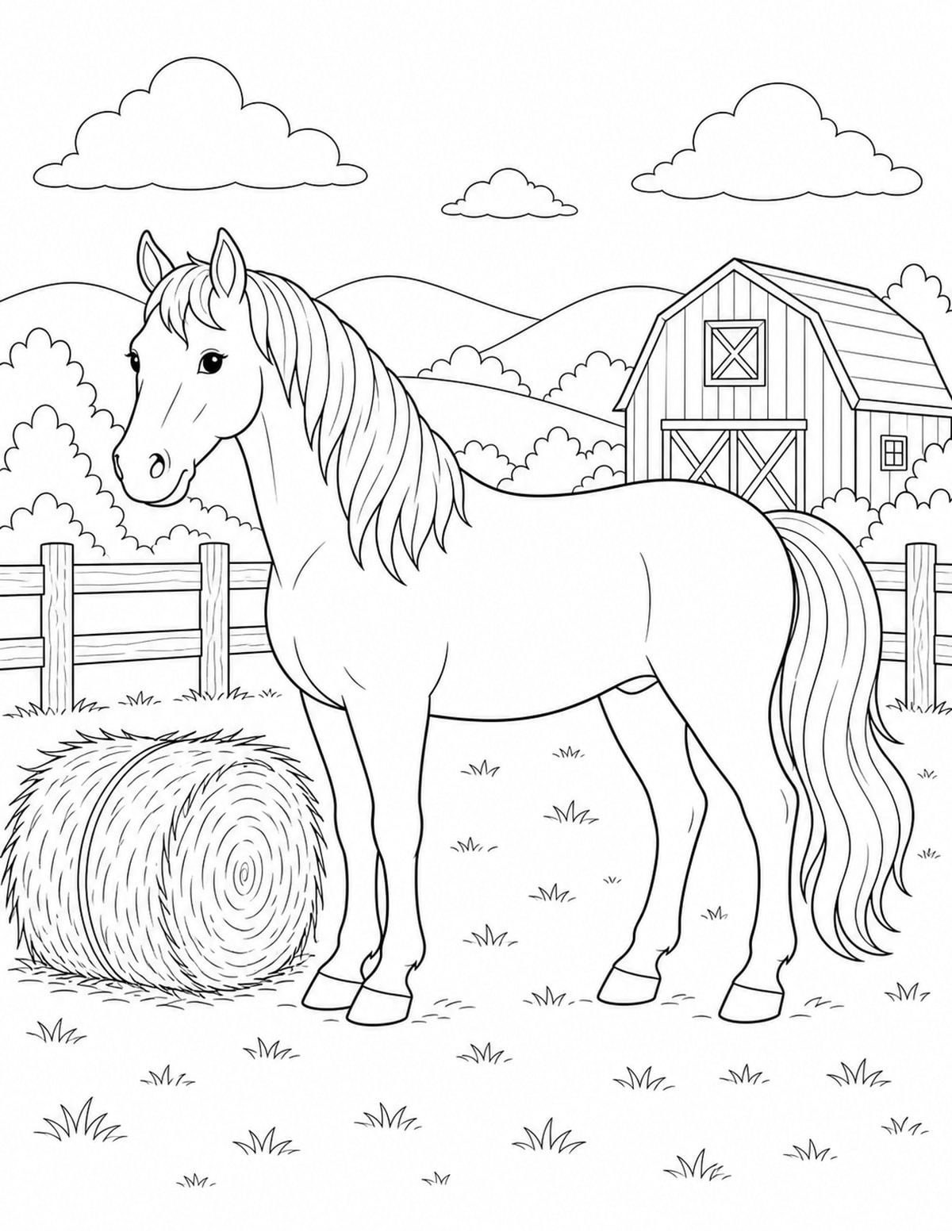 Horse Coloring Page 3 printable preview