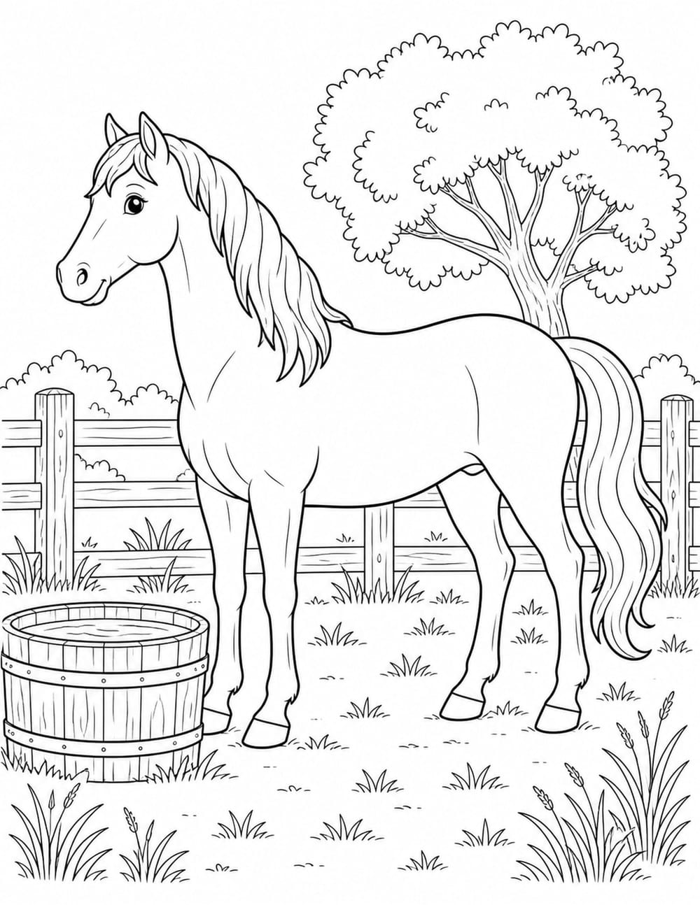 Horse Coloring Page 4 printable preview