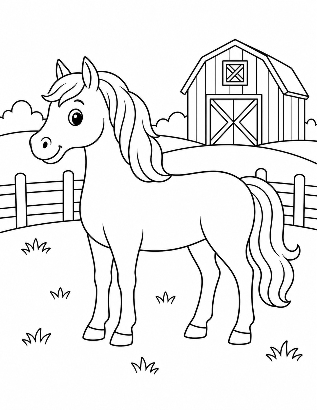 Horse Coloring Page 7 printable preview