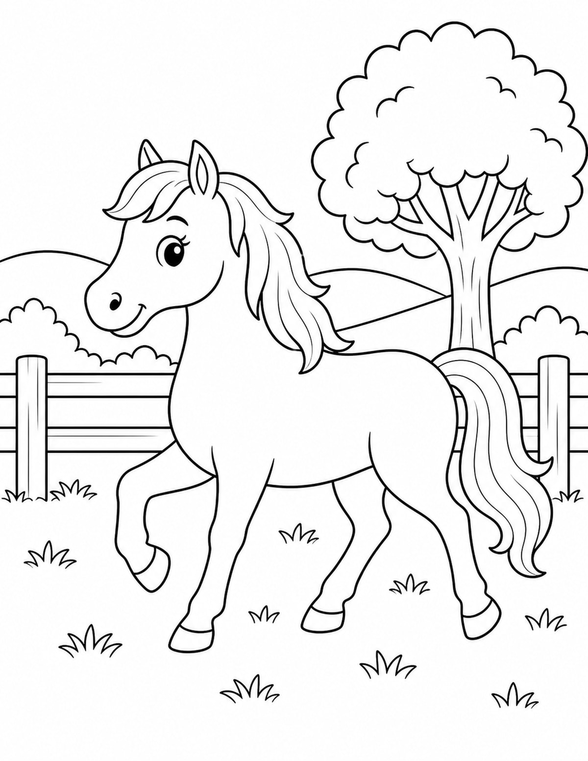 Horse Coloring Page 9 printable preview