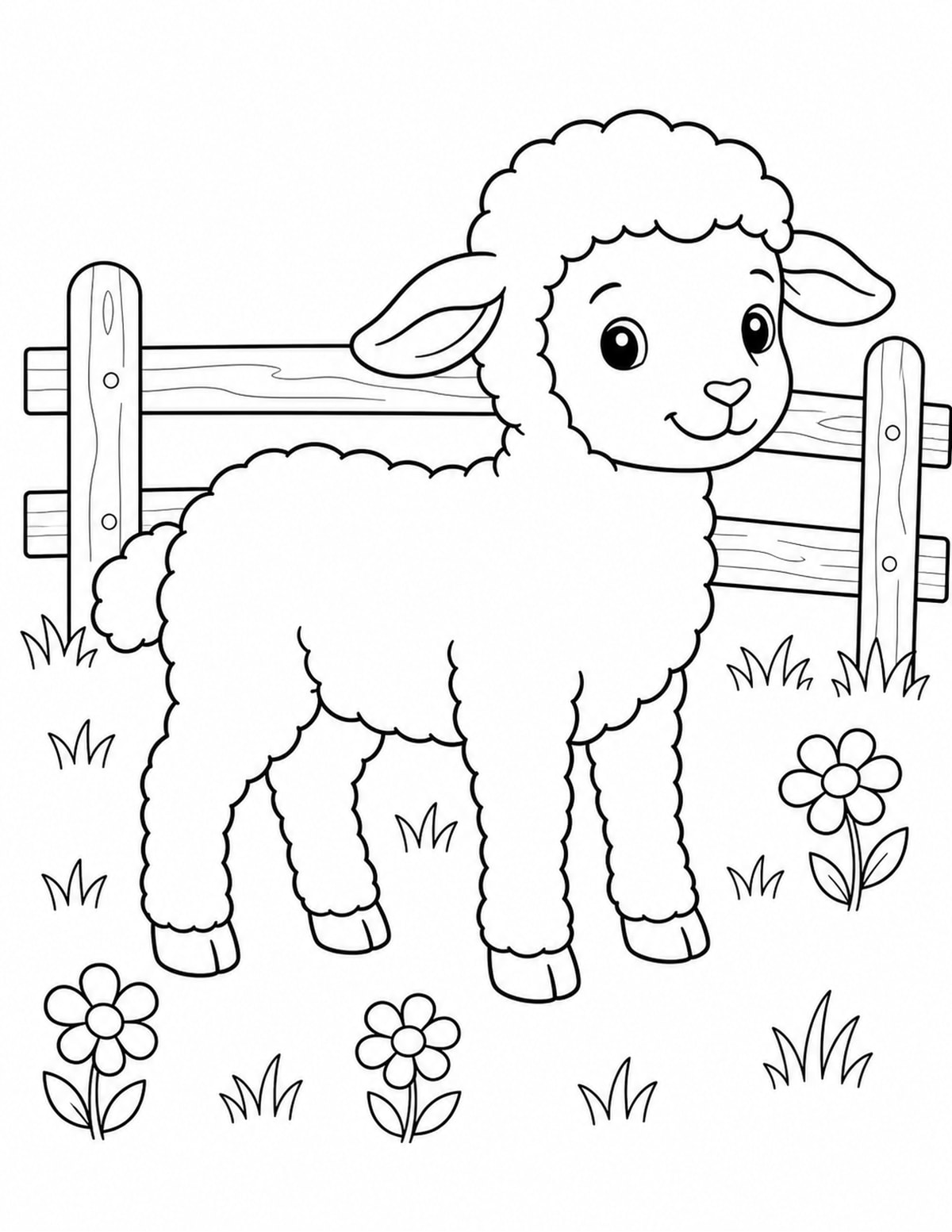 Lamb Coloring Page 1 printable preview