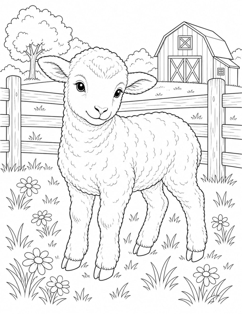 Lamb Coloring Page 10 printable preview