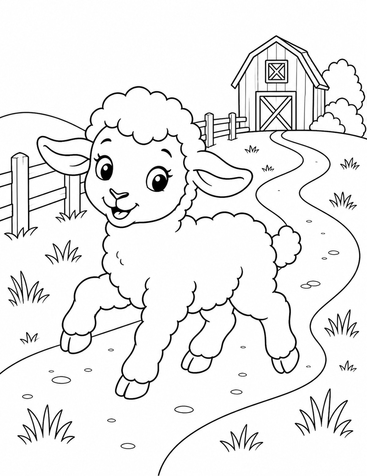 Lamb Coloring Page 2 printable preview