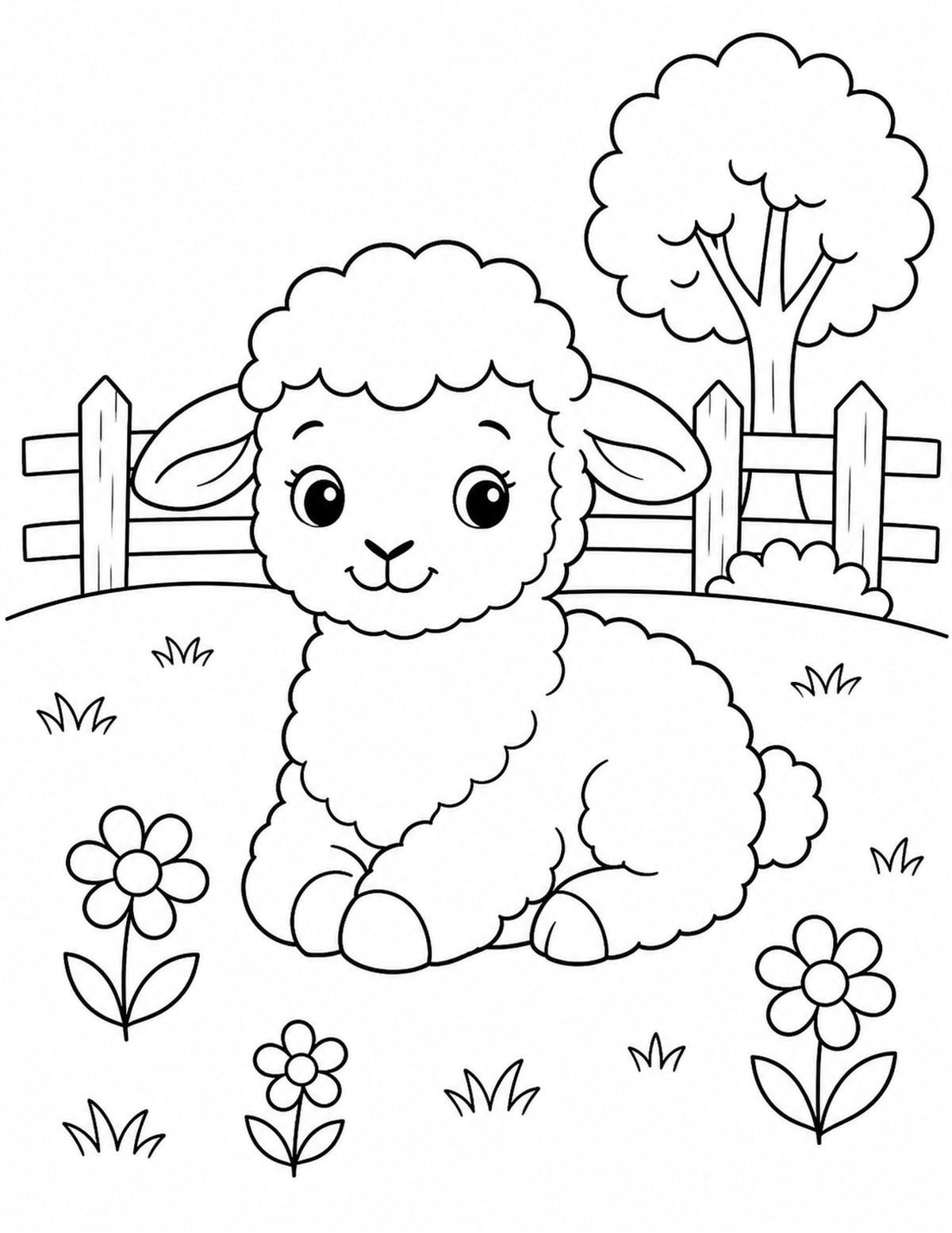 Lamb Coloring Page 3 printable preview