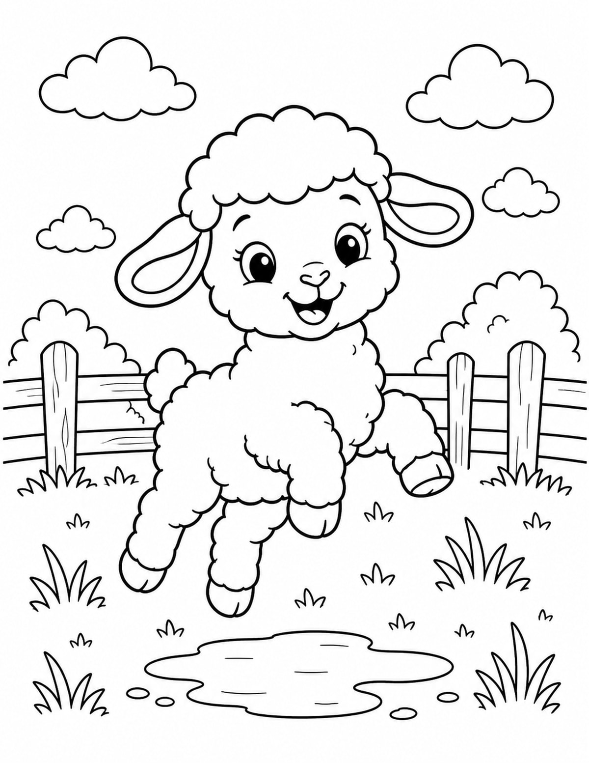Lamb Coloring Page 5 printable preview