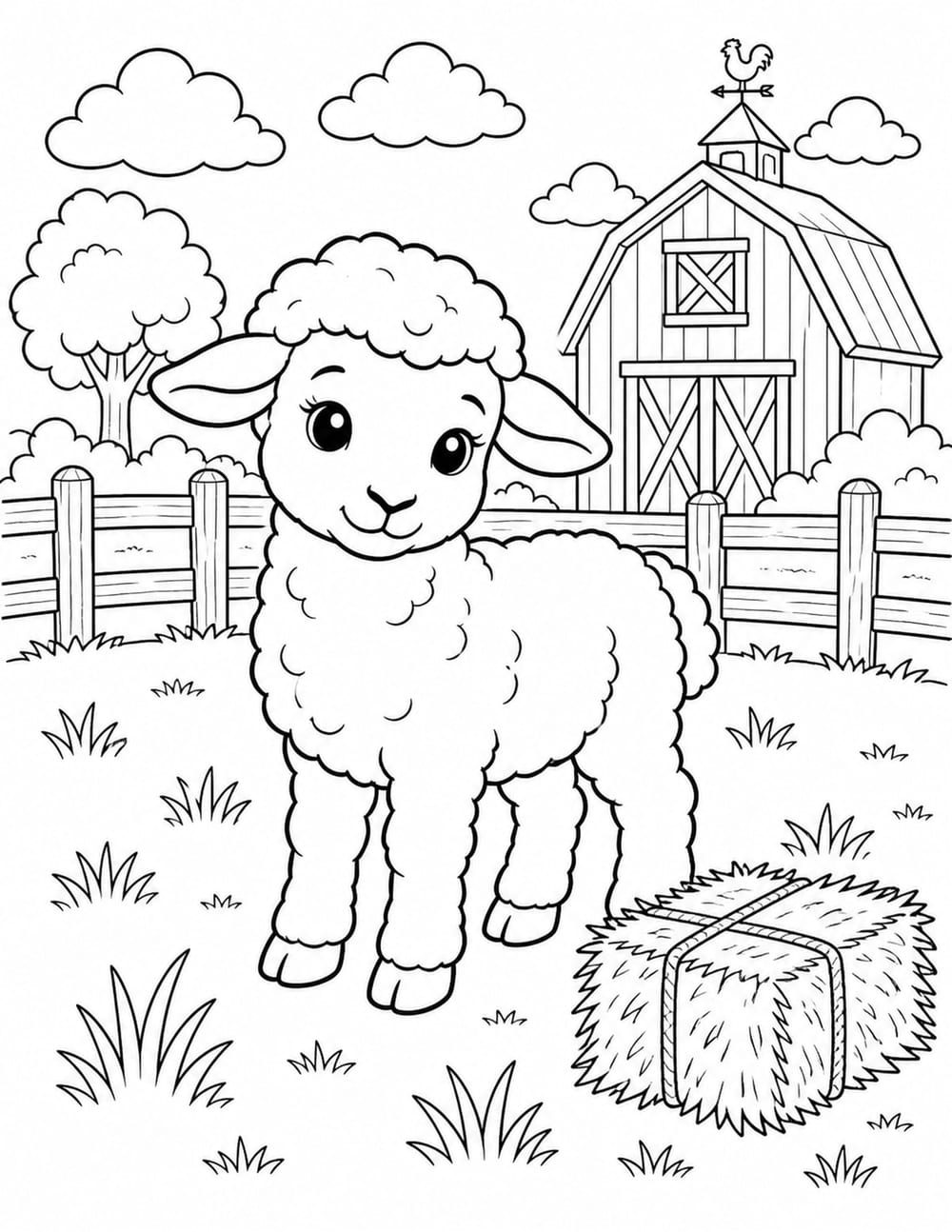 Lamb Coloring Page 6 printable preview