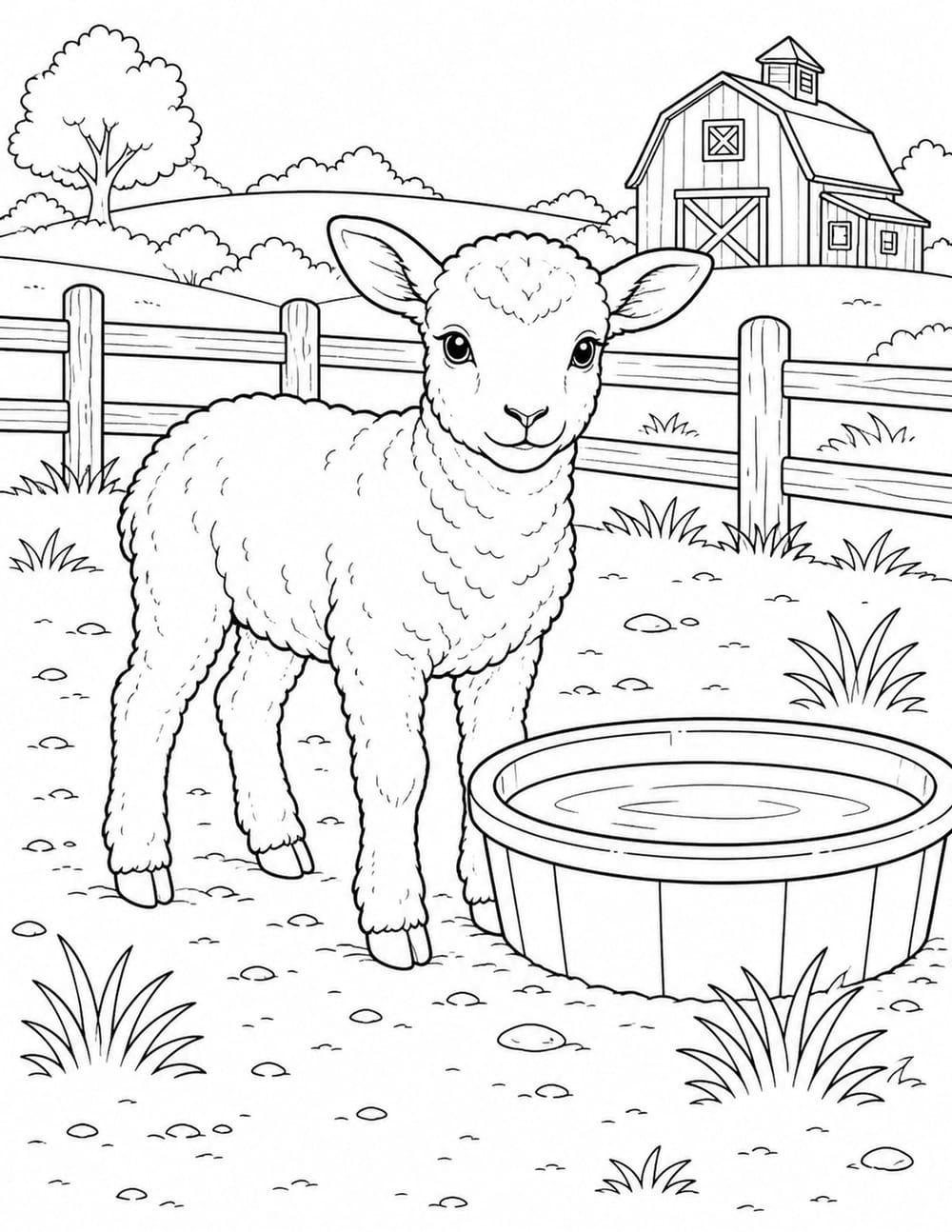 Lamb Coloring Page 8 printable preview