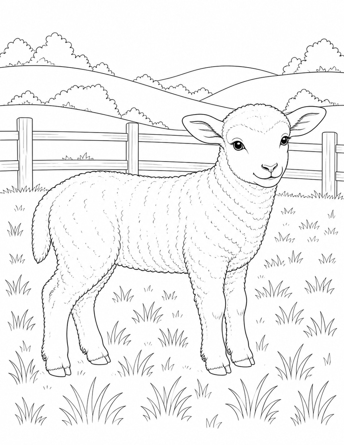 Lamb Coloring Page 9 printable preview