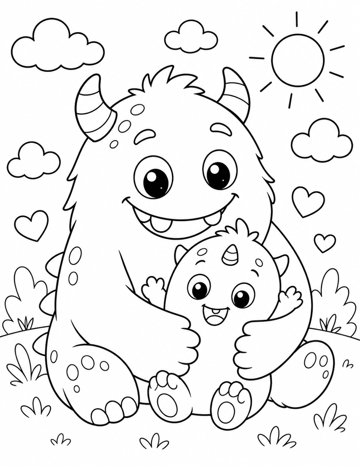 Monster Family printable preview