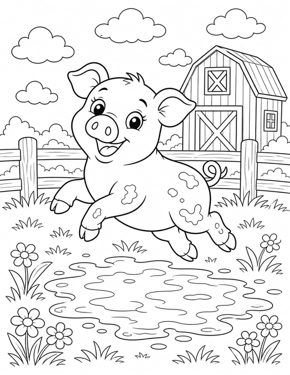 Pig Coloring Page 1 printable preview