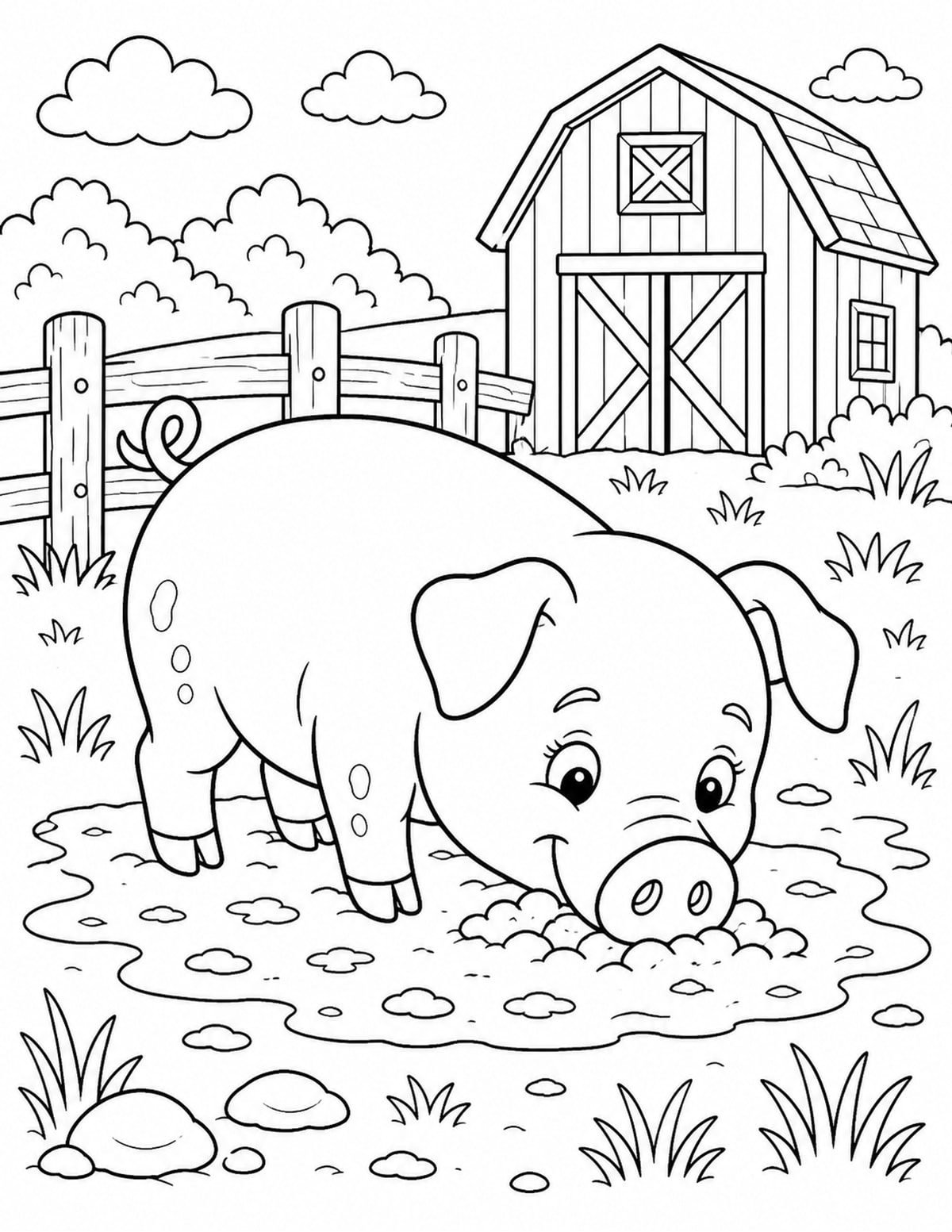 Pig Coloring Page 3 printable preview