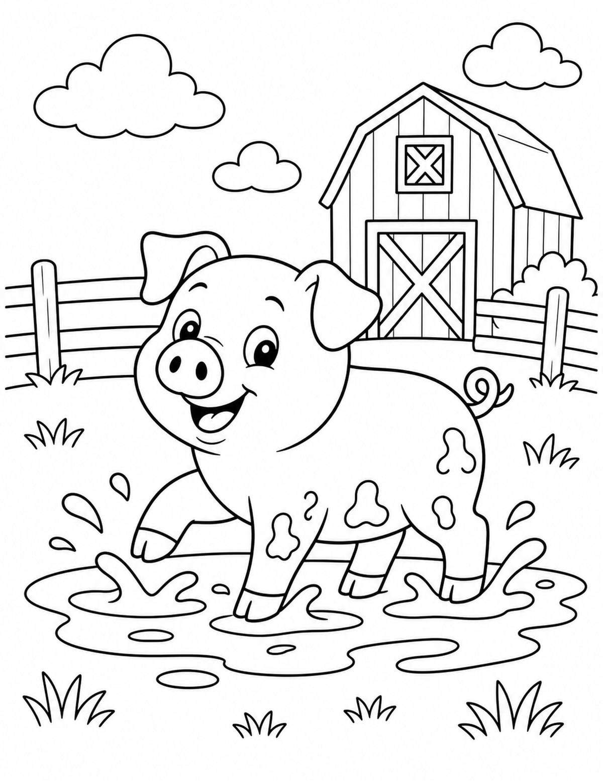 Pig Coloring Page 4 printable preview