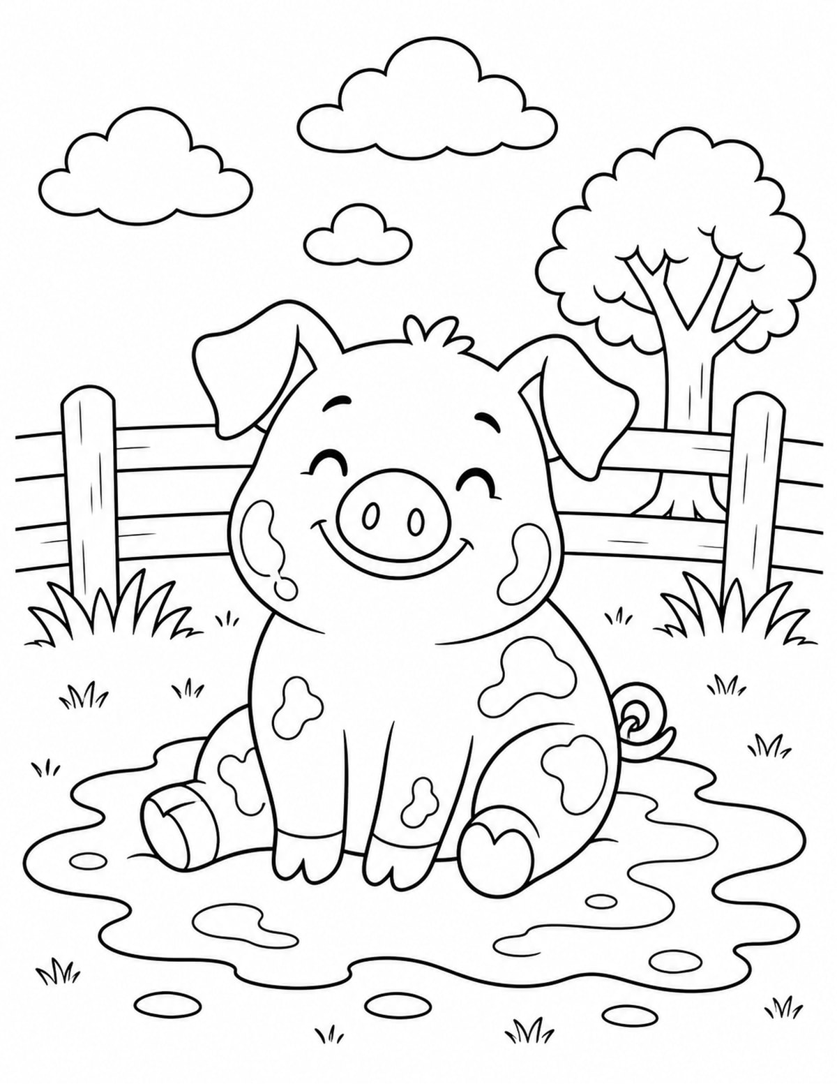 Pig Coloring Page 6 printable preview
