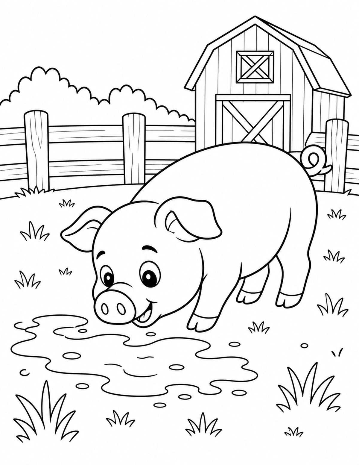 Pig Coloring Page 7 printable preview