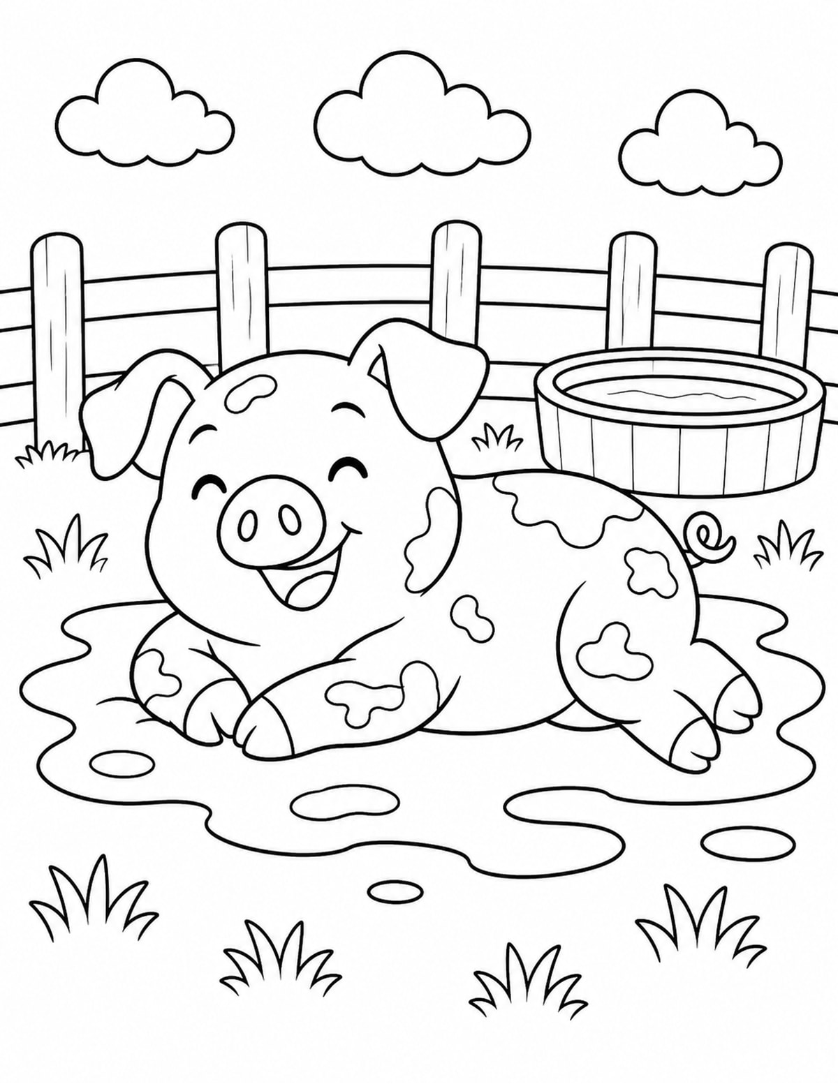 Pig Coloring Page 9 printable preview