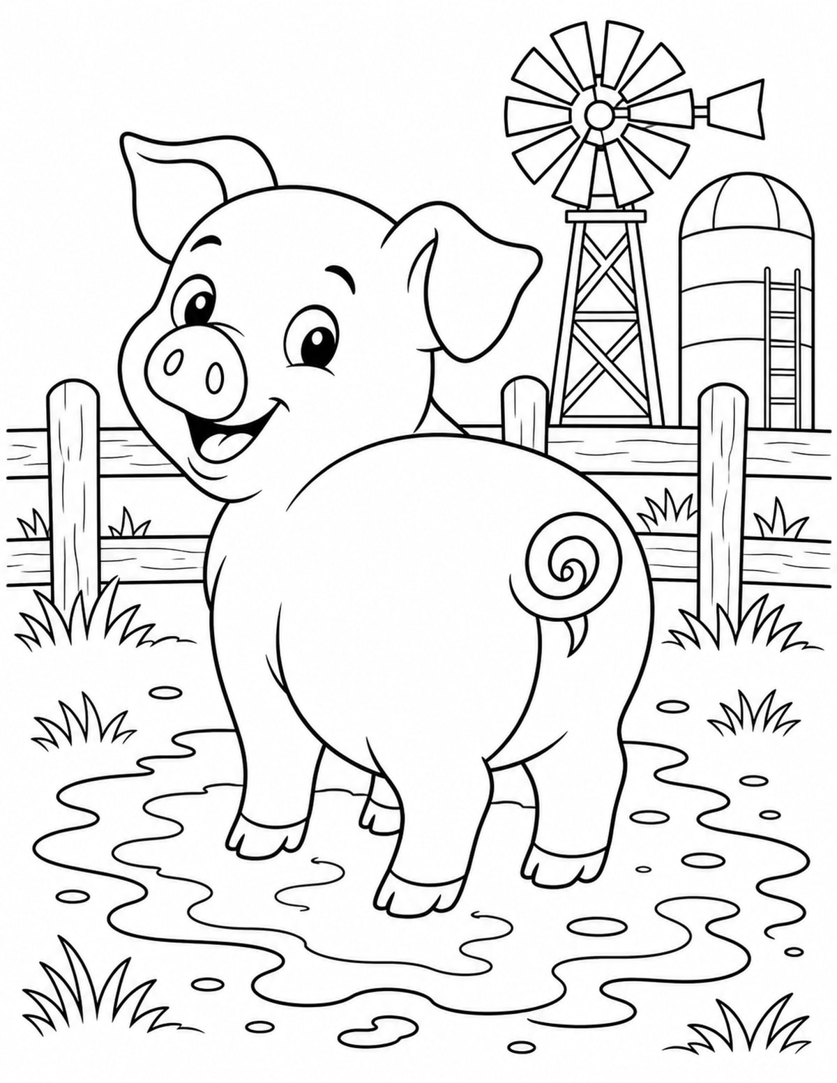 Pig Coloring Page 10 printable preview