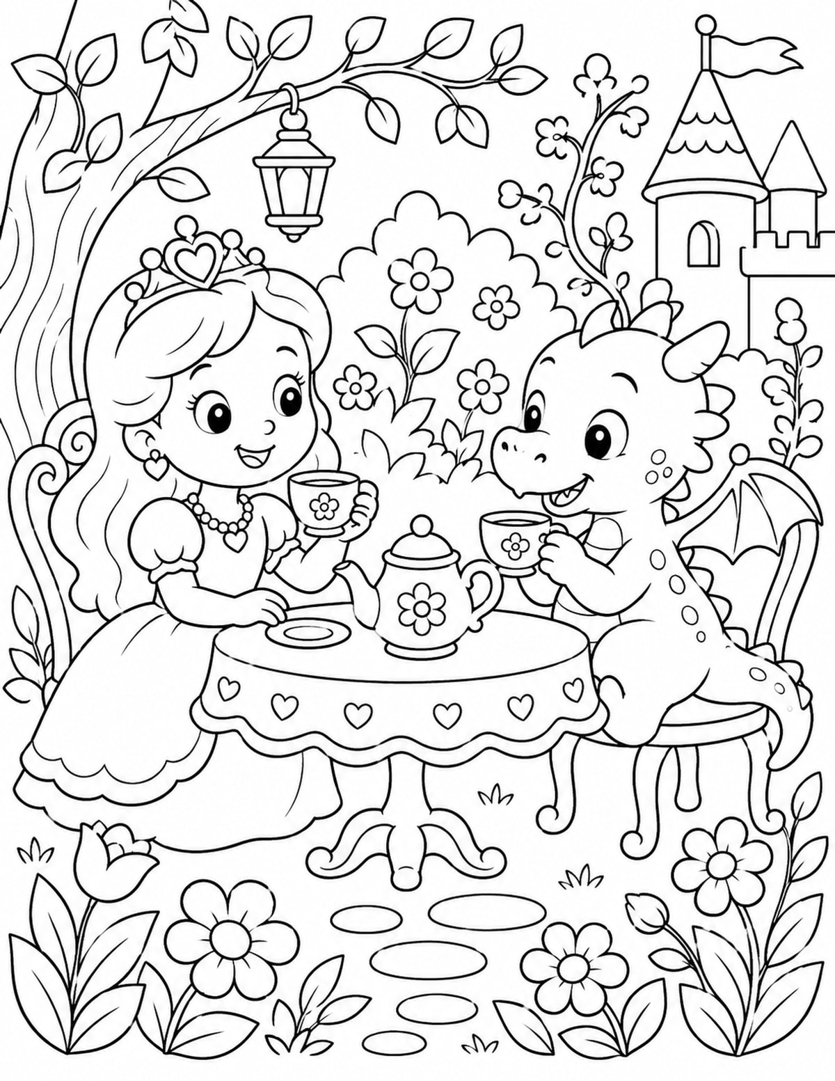 Princess Having Tea printable preview