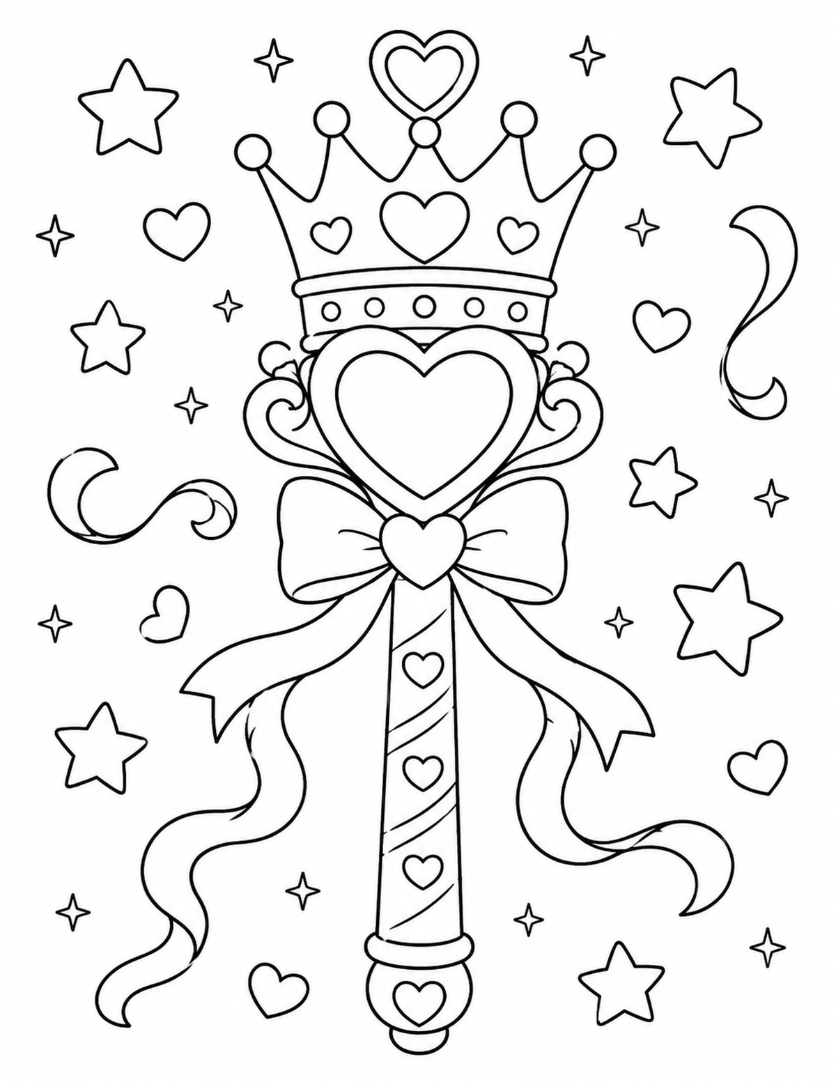 Princess Wand with Crown printable preview