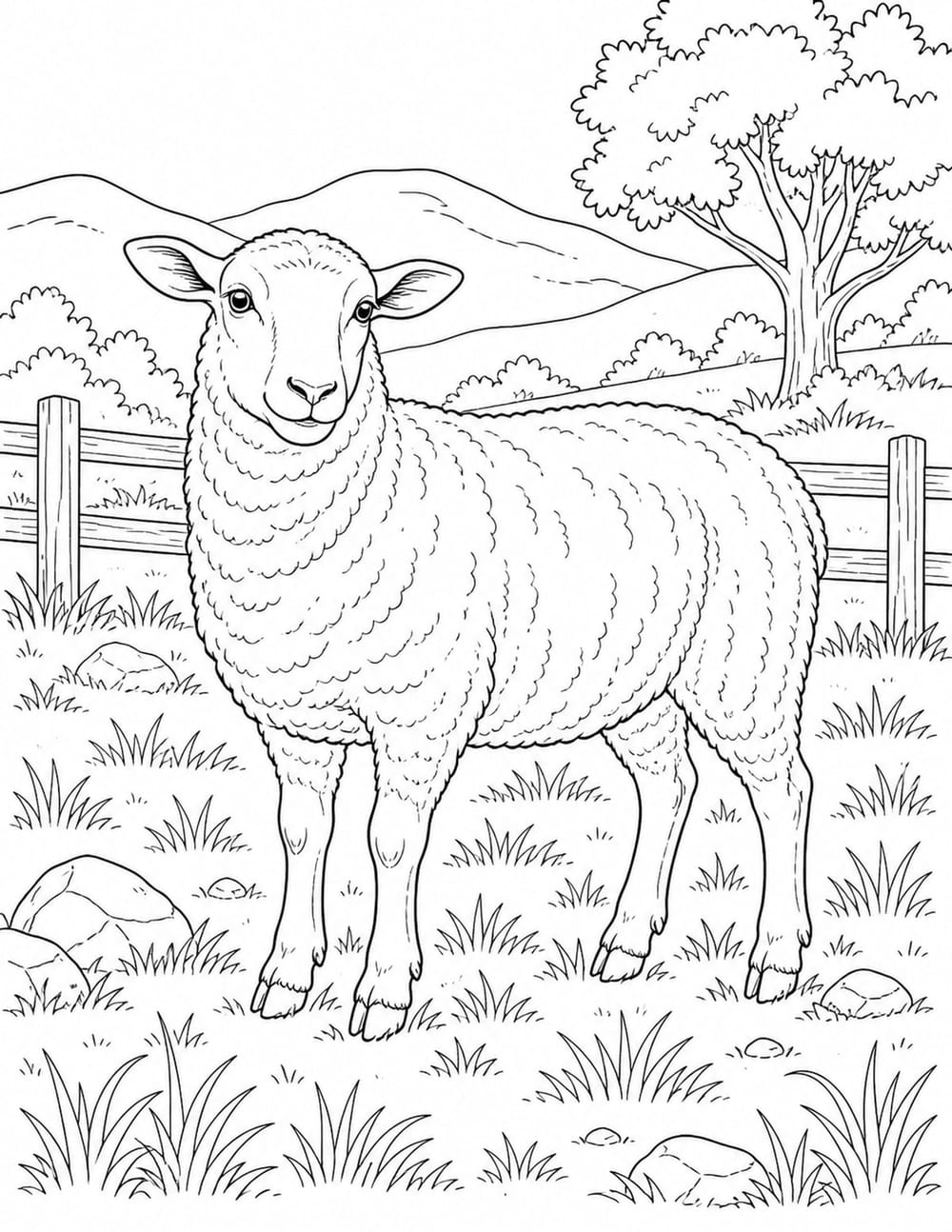 Sheep Coloring Page 1 printable preview