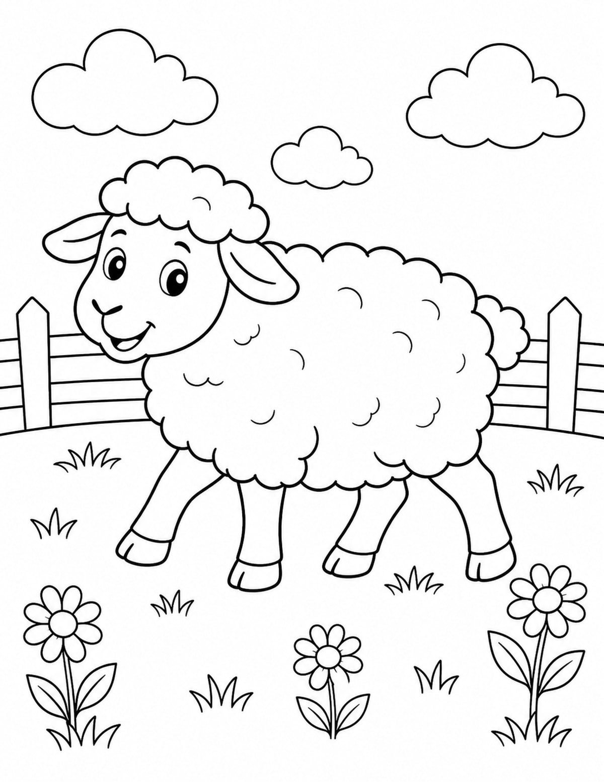 Sheep Coloring Page 3 printable preview