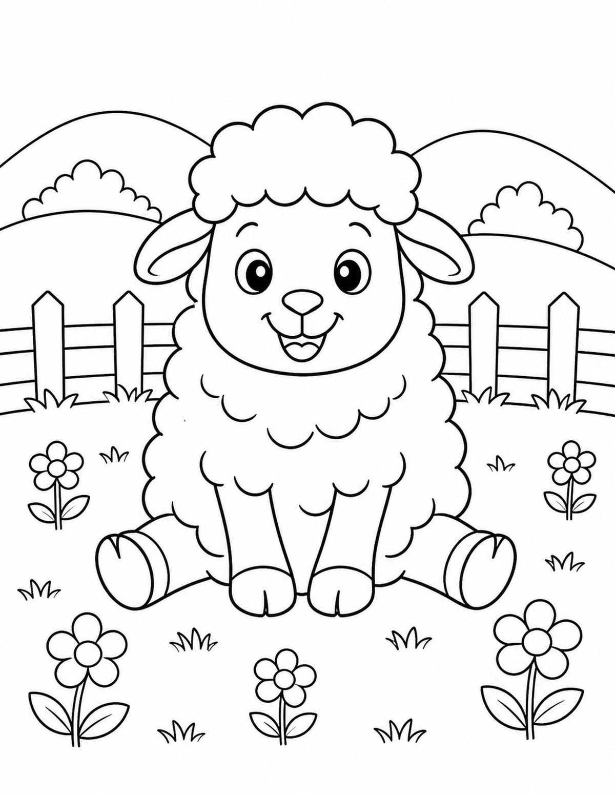 Sheep Coloring Page 4 printable preview
