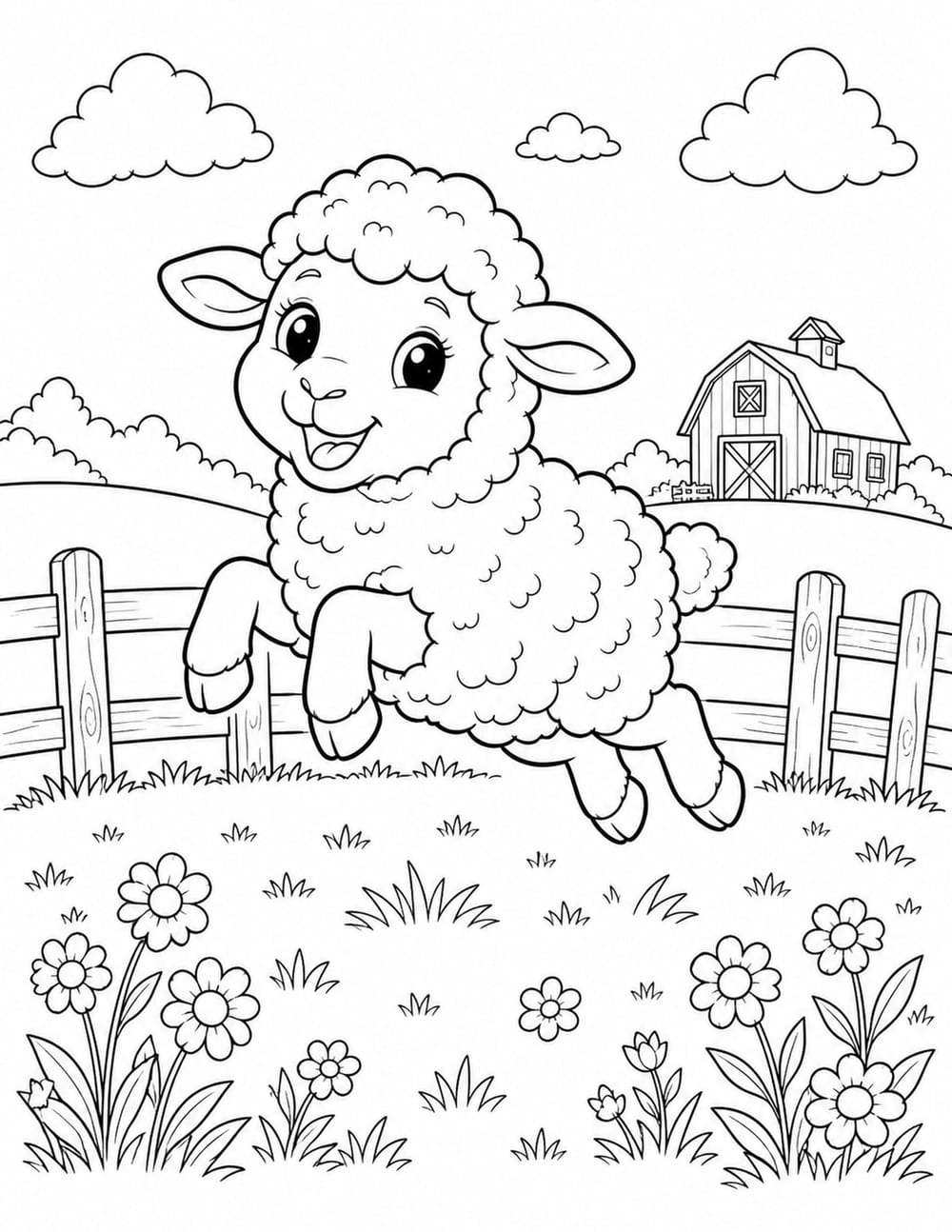 Sheep Coloring Page 5 printable preview