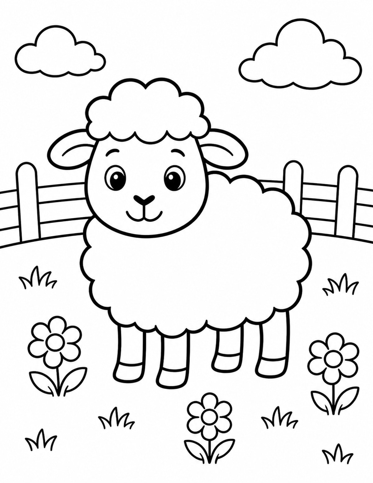Sheep Coloring Page 9 printable preview
