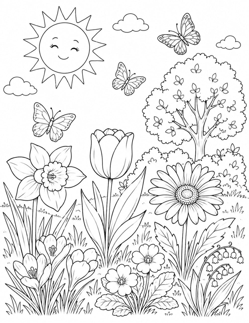 Simple Meadow Flower Patch printable preview