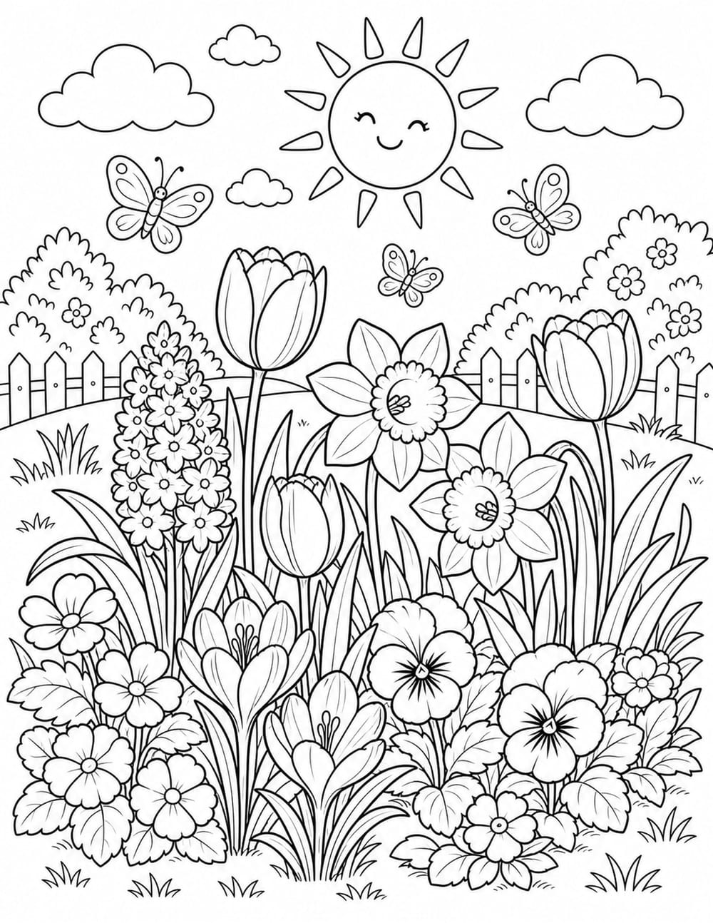 Sunny Flower Bed printable preview