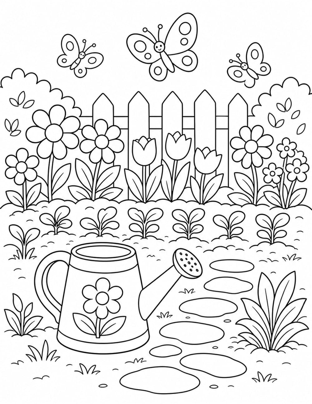 Spring Garden Coloring Page 10 printable preview