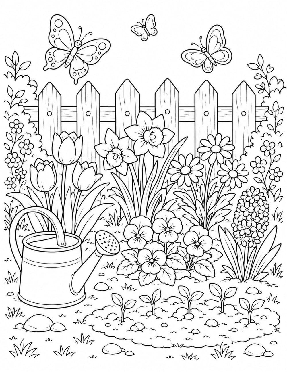 Spring Garden Coloring Page 2 printable preview