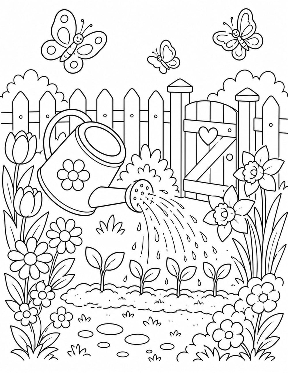 Spring Garden Coloring Page 3 printable preview