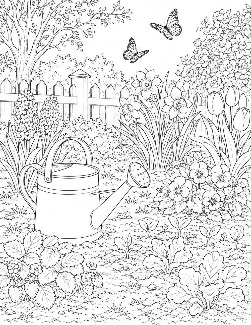 Spring Garden Coloring Page 6 printable preview