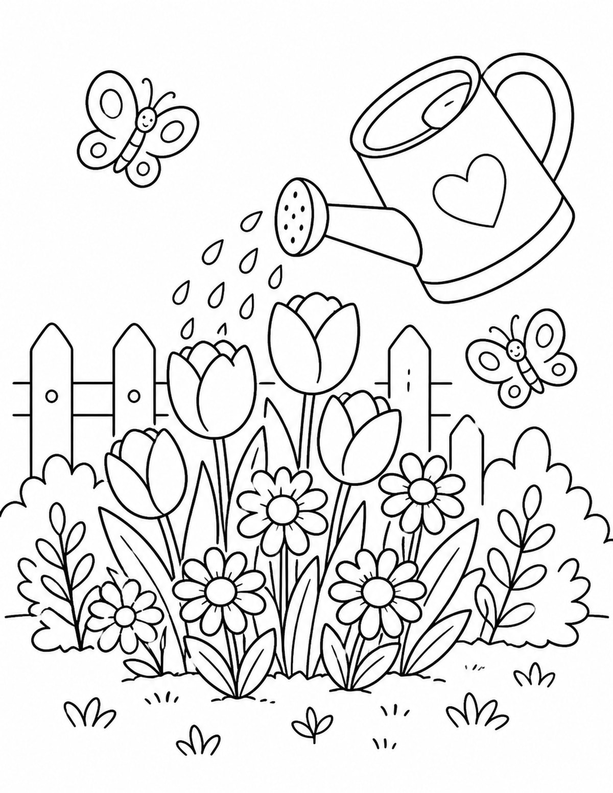 Spring Garden Coloring Page 8 printable preview