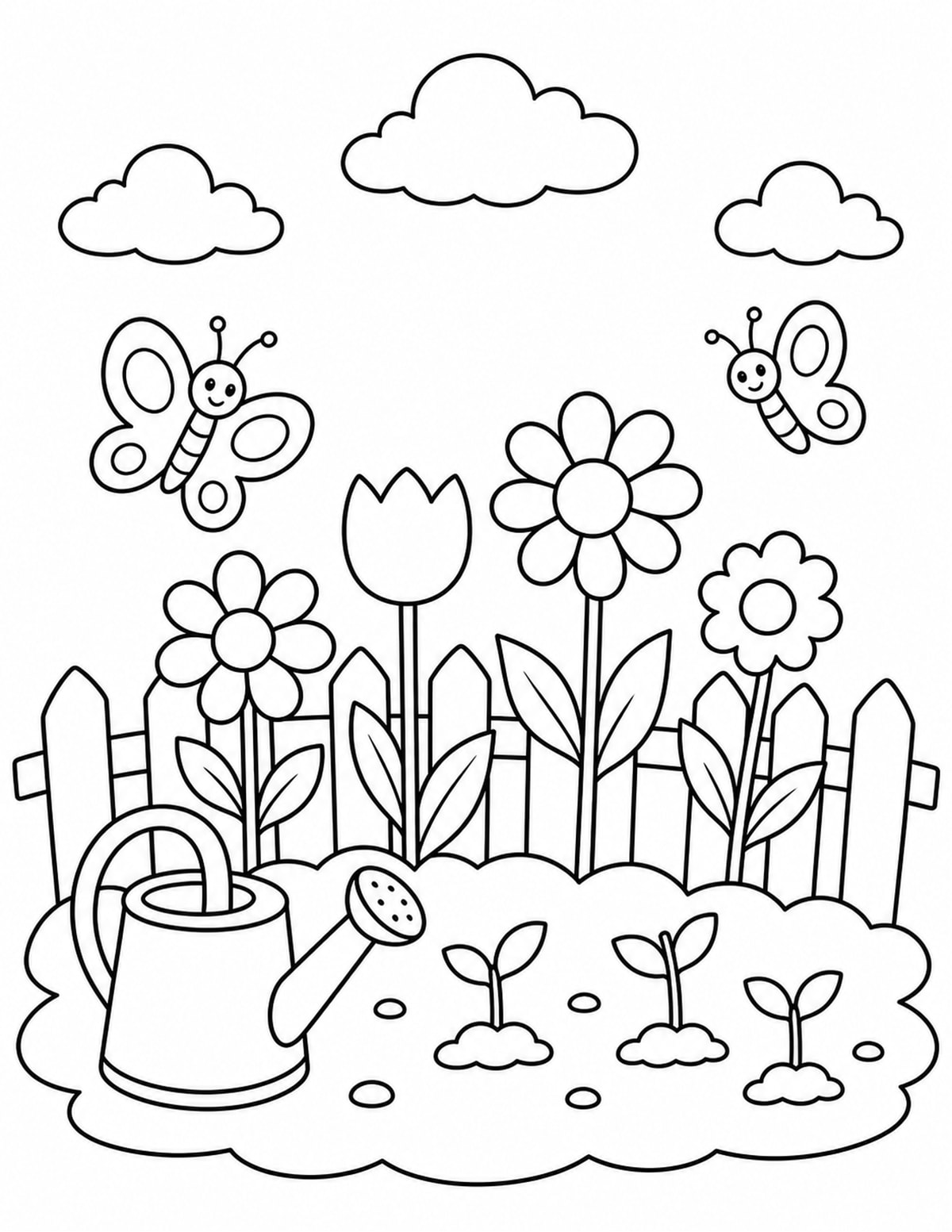 Spring Garden Coloring Page 9 printable preview