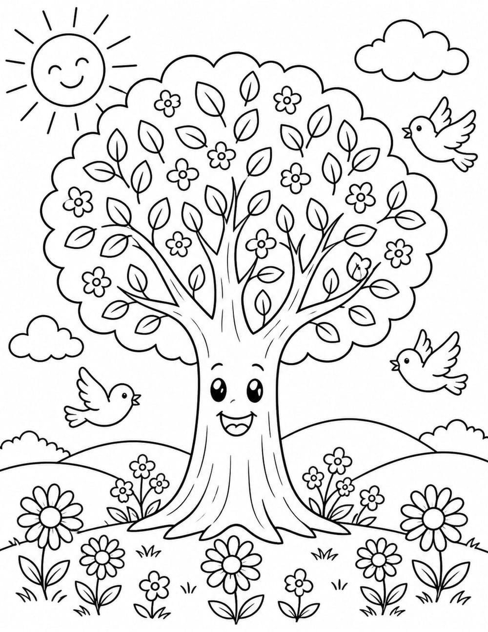Tree with New Leaves printable preview
