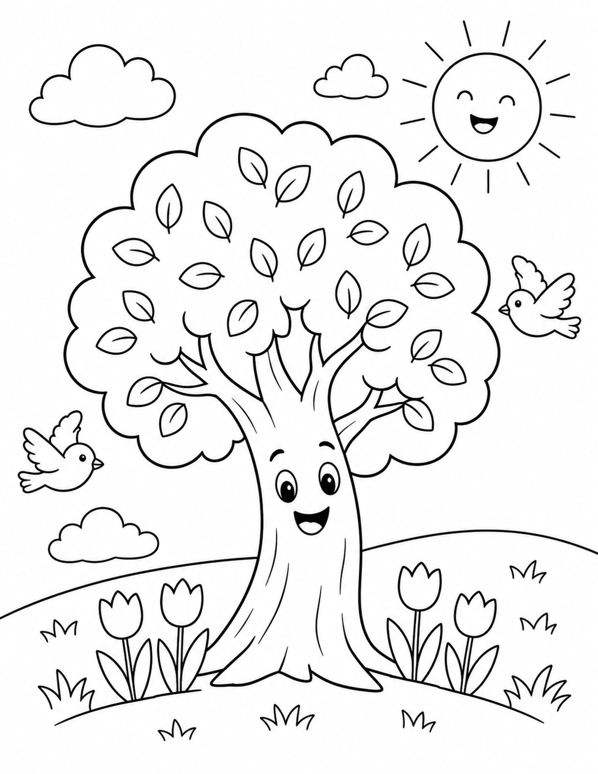 Simple Park Tree printable preview