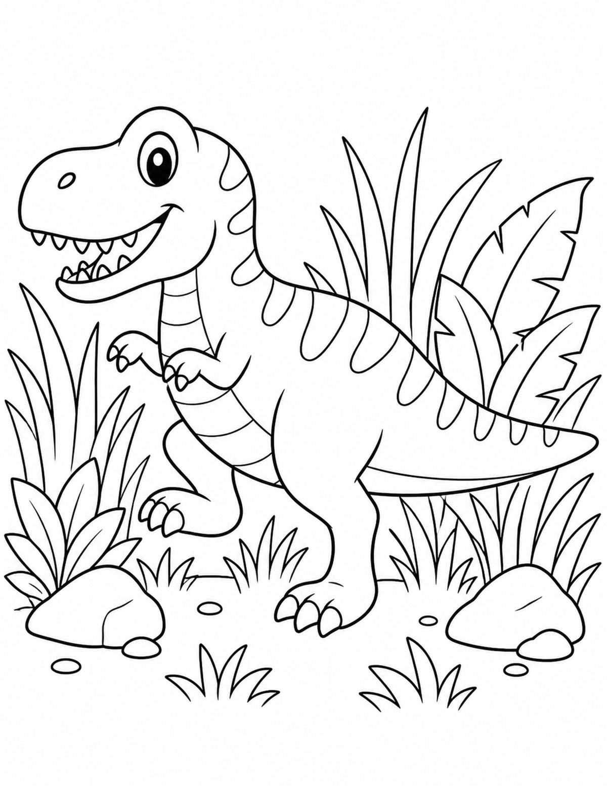 T-Rex in Tall Grass printable preview
