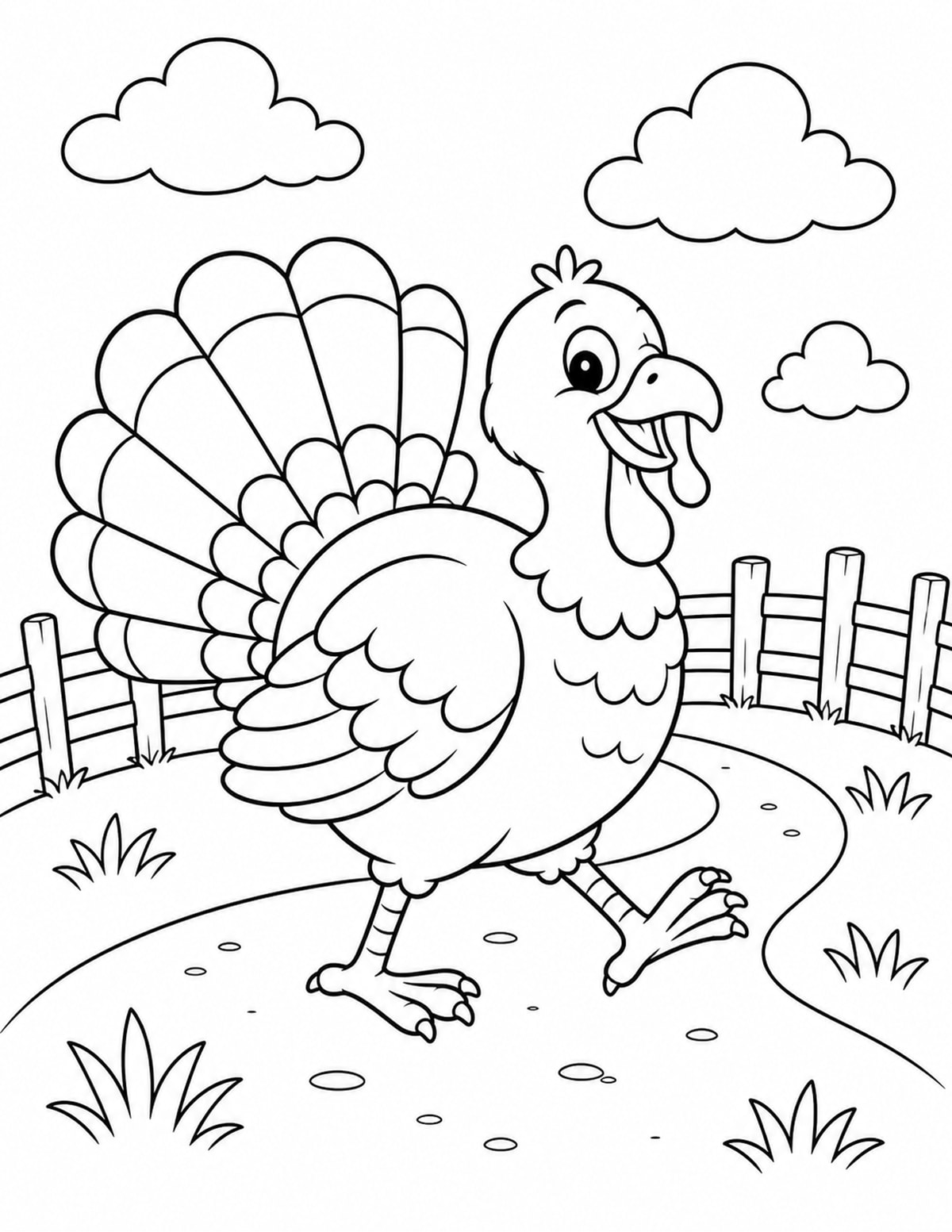 Turkey Coloring Page 10 printable preview