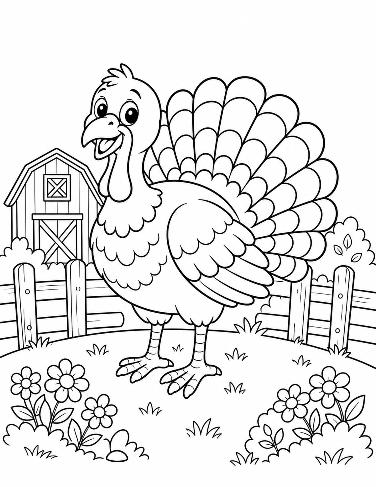 Turkey Coloring Page 2 printable preview
