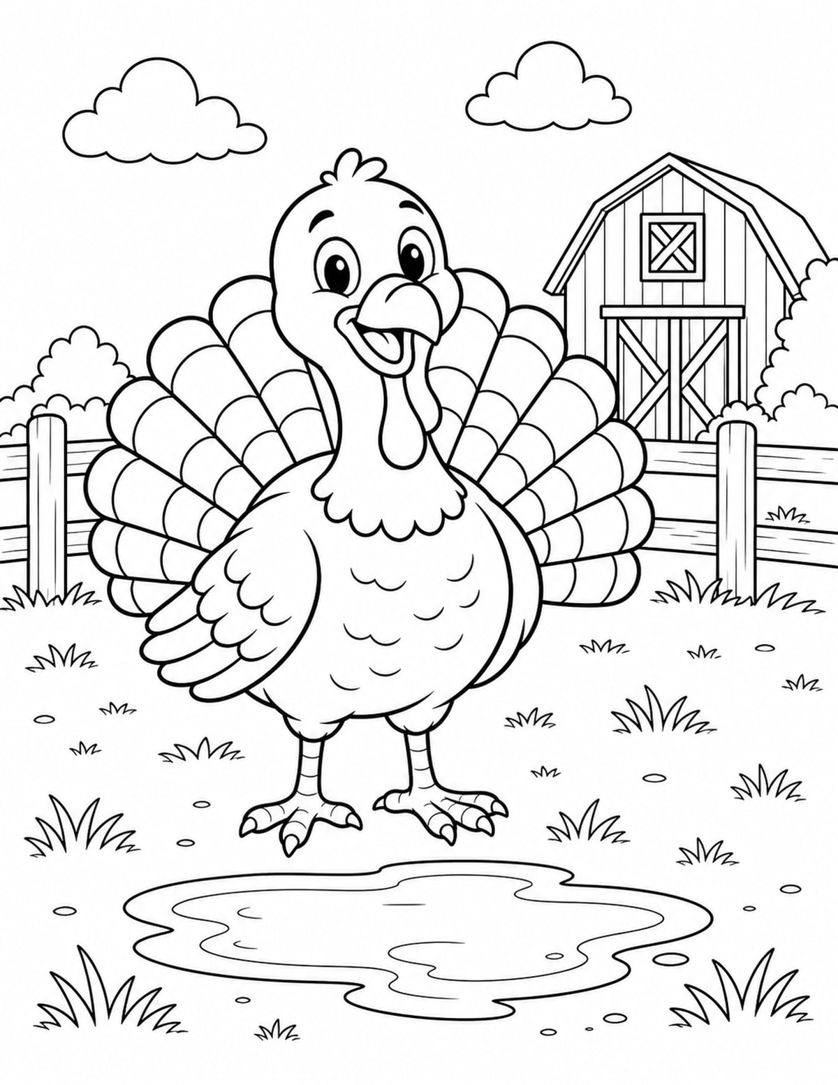Turkey Coloring Page 3 printable preview