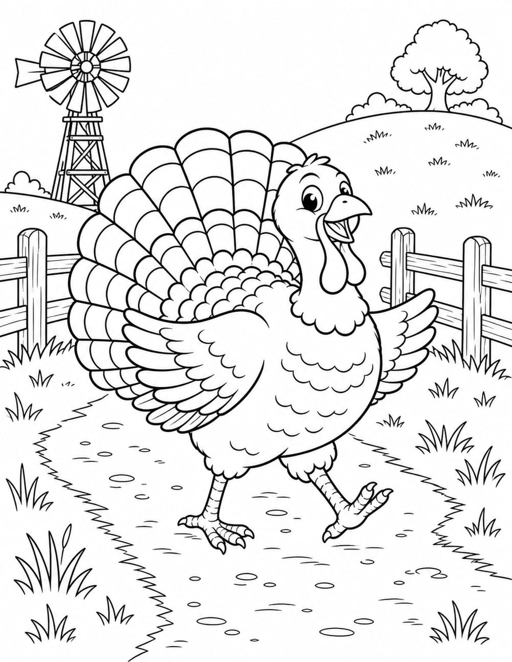 Turkey Coloring Page 4 printable preview
