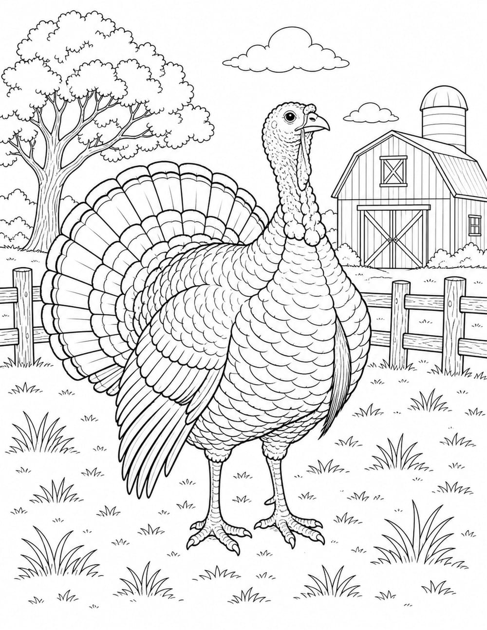 Turkey Coloring Page 6 printable preview