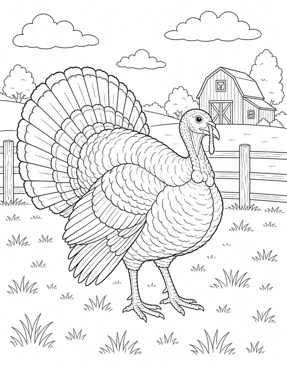 Turkey Coloring Page 7 printable preview